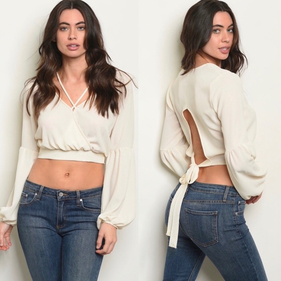 Tops - Beige crop top